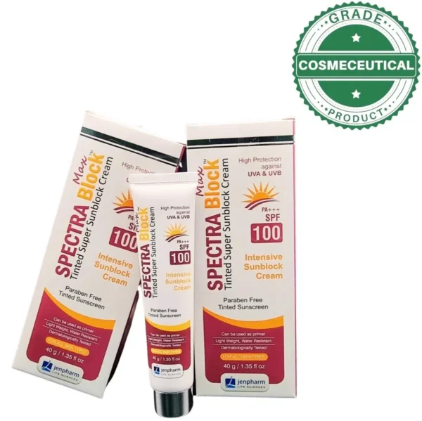 SPECTRA BLOCK MAX TINTED SUPER SUNBLOCK CREAM PA+++ SPF 100 TINTED SUNSCREEN