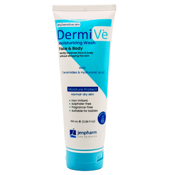 Dermive Moisturizing Wash Face & Body – Gentle Cleanser for Dry & Sensitive Skin